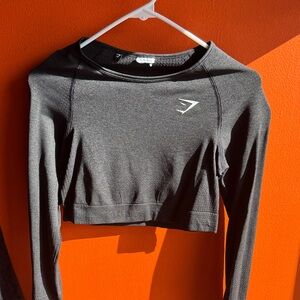 Gymshark Charcoal Long Sleeve Crop Top